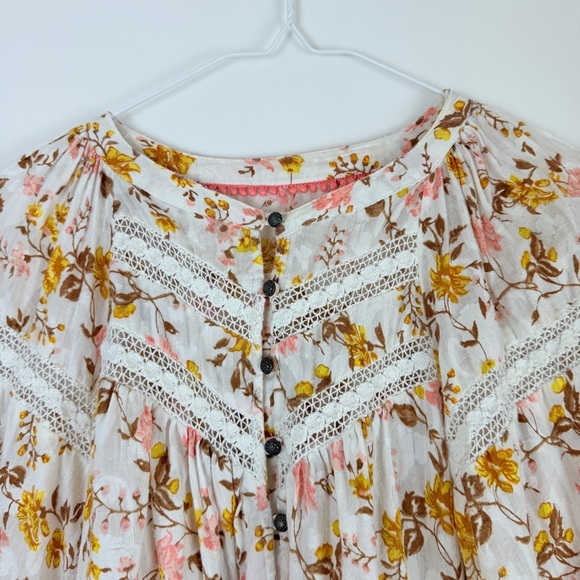Anthropologie Harmony Lace Peasant Floral Peasant Romantic Boho Cottagecore - Picture 7 of 9